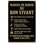 Metal Sign Survival Guide for the Bon Vivant  30.5 x 20 cm