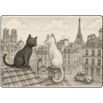 Paris Cats Cutting Board  28.5 x 20 cm