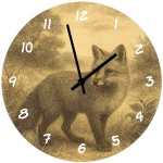 Fox glass wall clock