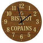 Glass Wall Clock Le Bistrot des Copains  29 cm