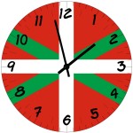 Wall Clock Basque Flag  CBKration  Glass  29 cm