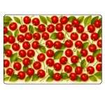 Gourmet Cherries Glass Cutting Board  28.5  20 cm