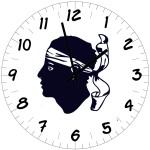 Glass Clock Moor's Head  Diameter 29 cm