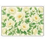 White Peonies Glass Cutting Board  28.5  20 cm