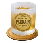 Frosted glass with coaster cuve de parrain  CBKration