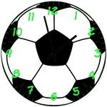 Glass Wall Clock  Football Ball Design  29 cm