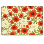 Poppies and Peonies Glass Cutting Board  28.5  20 cm