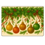 Christmas Baubles Glass Cutting Board  28.5  20 cm