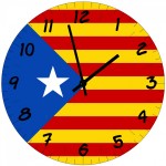 Wall Clock Catalan Flag  CBKration  Glass  29 cm