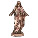 Small Sacred Heart of Jesus statue cold cast bronze 8.7 cm