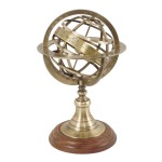 Wood and Brass Armillary Globe 30 cm