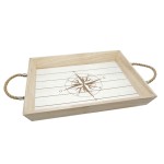 Large Wooden Compass Rose Tray