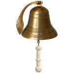 Large antique brass marine wall bell � 30 cm height 40 cm