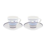 Set of Two Espresso Cups  Compass Rose Design