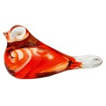 Handmade Orange Glass Bird Paperweight Decorative � 15 cm