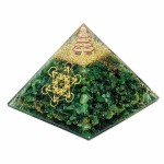 Aventurine Orgonite Pyramid with Metatron Cube 5.5 cm