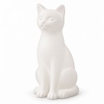 White porcelain cat table lamp - 30 cm