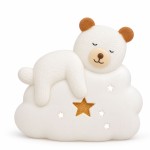Sleeping bear on cloud porcelain table lamp - 19 cm