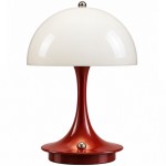 Lightmeup Touch Mushroom Table Lamp, Red and Cream
