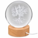 Lightmeup 3D Tree of Life LED Night Light, Glass Sphere