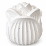 White porcelain lotus flower table lamp - 17 cm