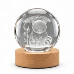Lightmeup 3D Red Panda LED Night Light, Glass Sphere