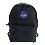 NASA Black Embroidered Backpack