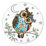 KIUB colourful owl round fridge magnet 5.5 cm