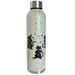 Beige Stainless Steel Thermos Bottle Cat Musician 750 ml