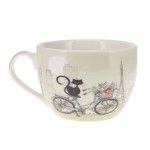 Kiub Bug Art porcelain bowl cat on bicycle Paris 500 ml