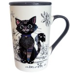 Herbal Tea Mug  Kook Black Cat with Infuser  435 ml
