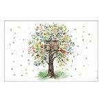 Table Mat with Owl Couple in a Tree  43 cm
