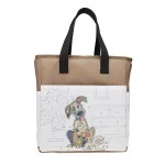 Kiub brown dog insulated lunch bag 26 x 14.5 x 28.5 cm