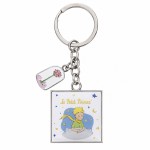 Official The Little Prince keyring with rose dome charm