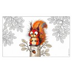 KIUB colourful squirrel placemat 43 x 28 cm