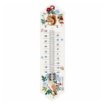 Squirrel and owl metal wall thermometer 20 cm