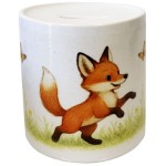 Fox money box for kids ceramic 9.5 cm