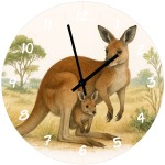 Glass wall clock kangaroo 29 cm