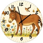 Glass wall clock donkey 29 cm