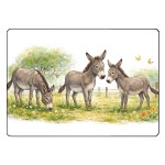 Glass chopping board Donkeys in the meadow � 28.5 x 20 cm
