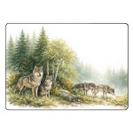 Glass chopping board Wolves in the meadow � 28.5 x 20 cm