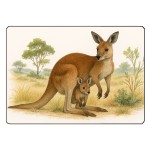 Glass chopping board Kangaroo & baby 28.5 x 20 cm