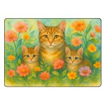 Glass chopping board cats flowers 28.5 x 20 cm