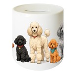 Ceramic poodle piggy bank 9.5 cm