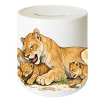 Ceramic lioness piggy bank 9.5 cm