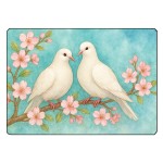Glass cutting board with two doves 28.5 x 20 cm
