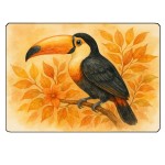 Autumn Toucan Glass Cutting Board 28.5 x 20 cm