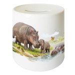 Ceramic Hippopotamus Piggy Bank 9.5 cm � Cbkr�ation