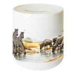 Zebras and Wildebeests Ceramic Piggy Bank 9.5 cm � Cbkr�ation