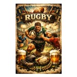 Aluminum metal rugby plaque 30.5 � 20 cm Cbkr�ation